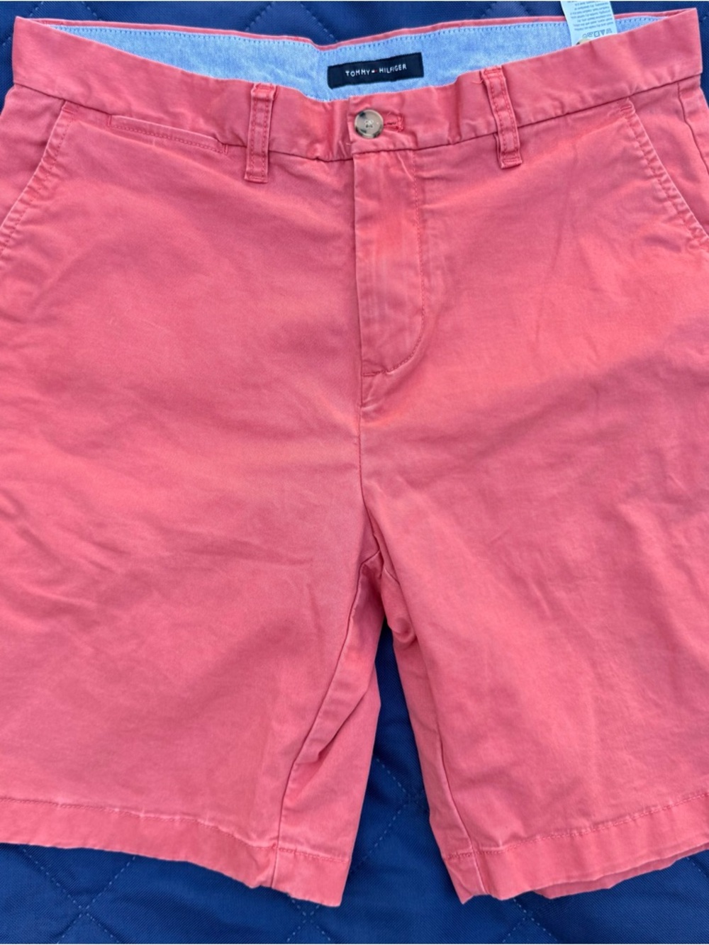 Tommy Hilfiger Men's Coral-Pink Flat Front Chino Shorts